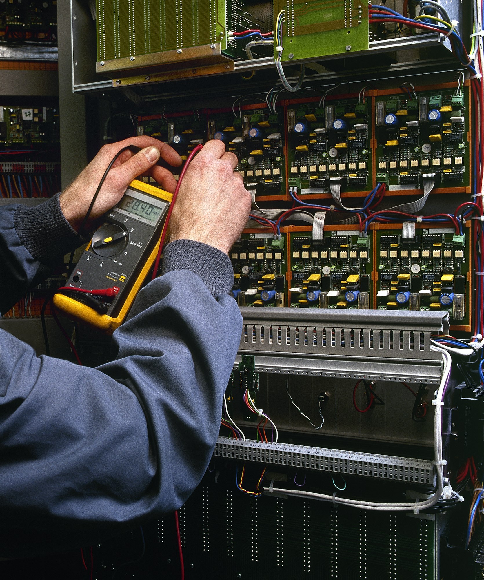electrician testing industrial machine electrician testing industrial machine